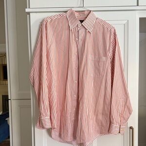 Brooks Brothers Vintage Orange and White Striped Men's Shirt
